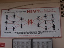 Plakát varující před AIDS na Anguille
