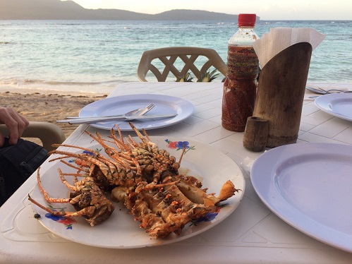 Dominikána - večeře na pláži la Playita v Las Galeras