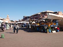 Náměstí Jemaa El Fna - centrum Mediny Marakéše