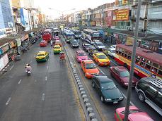 Traffic jam v Bangkoku