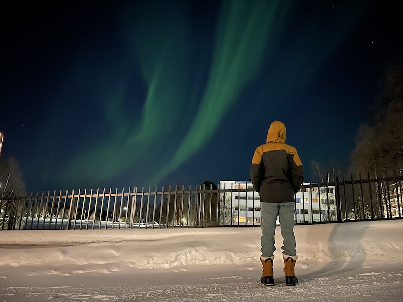 polární záře v Rovaniemi