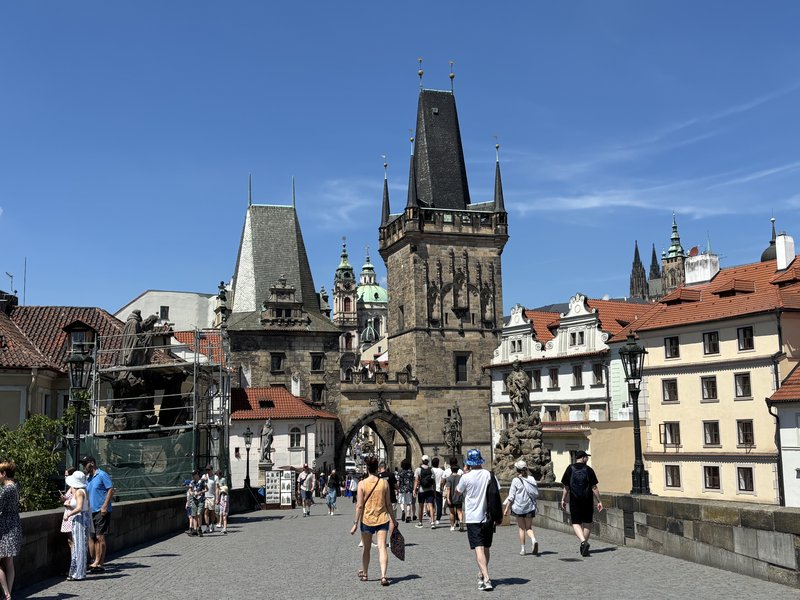 Lesser Town bridge towers seen from Charles Bridge
